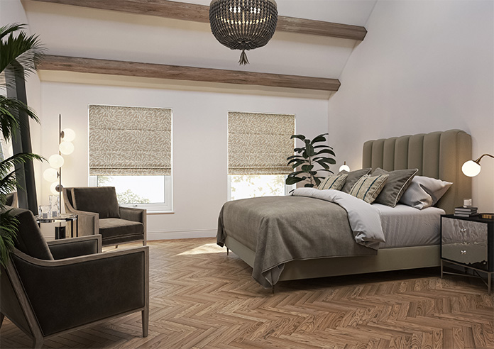 Trailing Vines, Vintage Brown - Motorised Roman Blind - Image 6